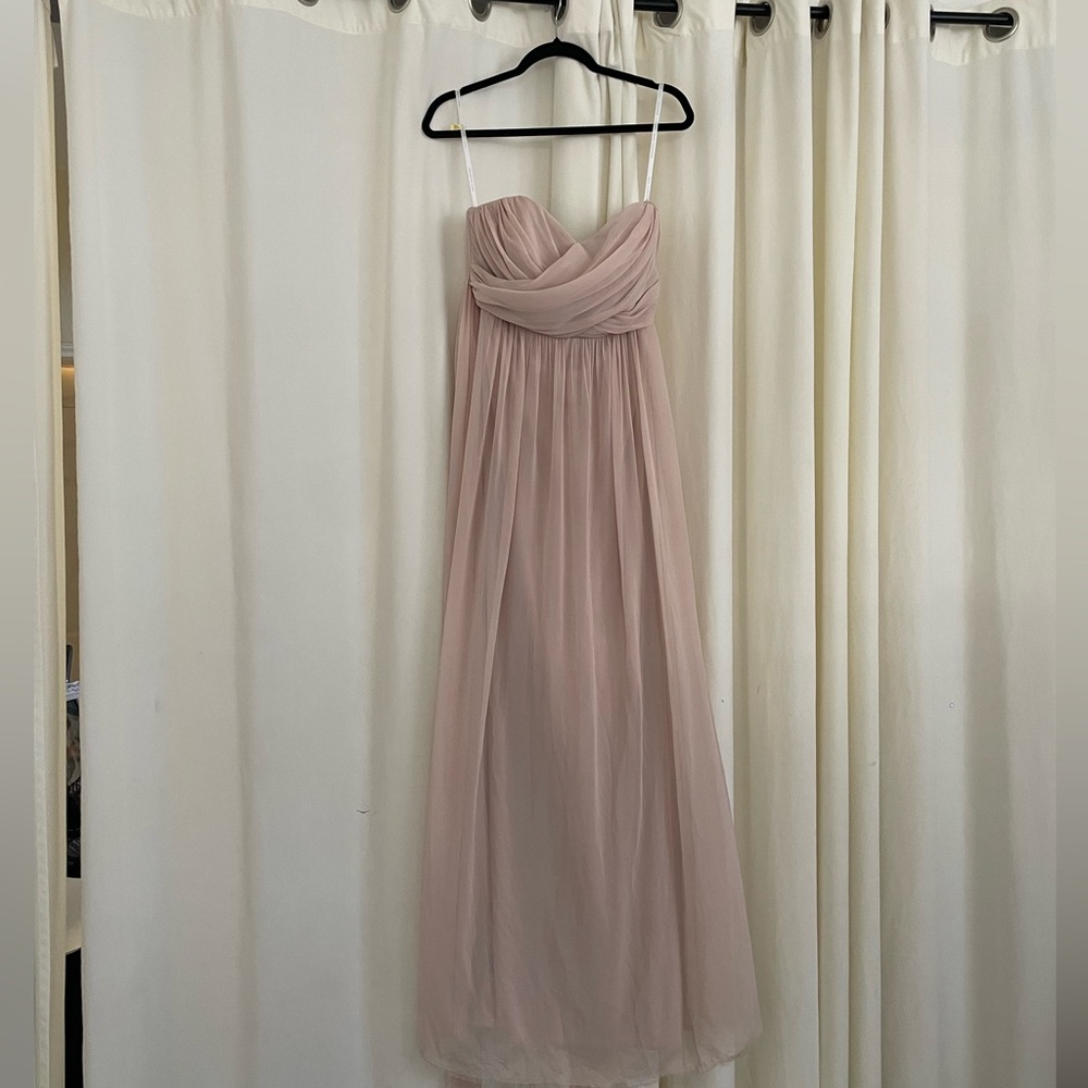 Romantic Vivian Diamond Blush Floor Length Strapless Gown